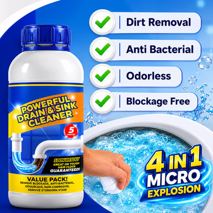 POWERFUL DRAIN & SINK CLEANER POWDER (PACK OF 4)