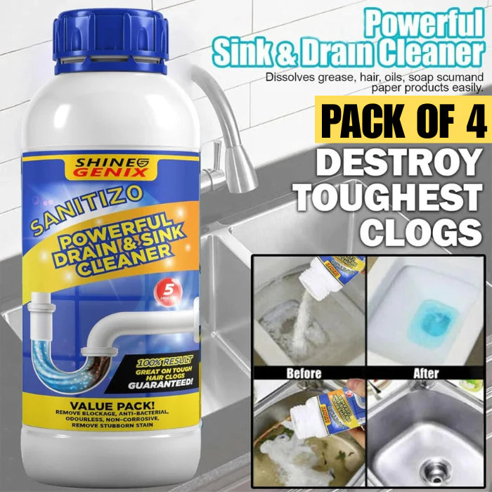 POWERFUL DRAIN & SINK CLEANER POWDER (PACK OF 4)
