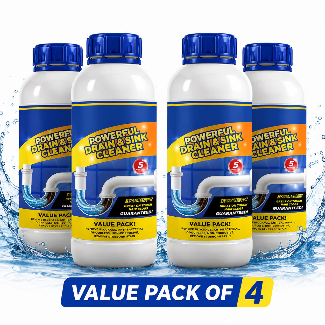 POWERFUL DRAIN & SINK CLEANER POWDER (PACK OF 4)